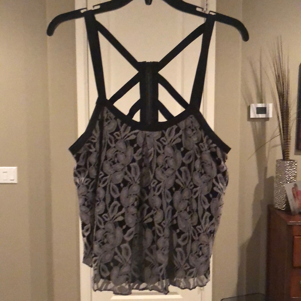 Free People lace zip back crop size S